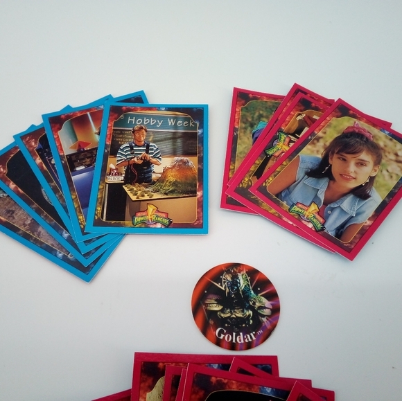 Vintage MMPR 1994 Trading Cards Blue Pink Some Doubles 1 Goldar Pog 23 C… - Picture 12 of 12